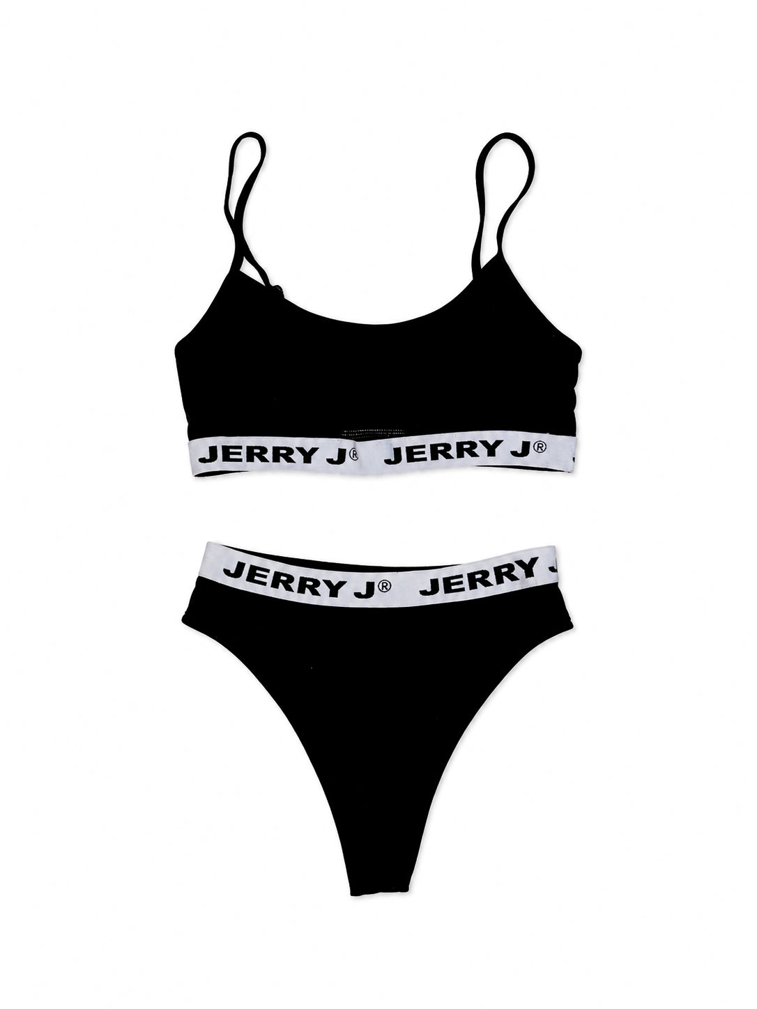 Bralette & Thong Loungewear - Black