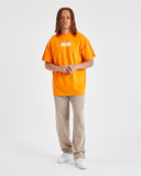 ORANGE OVERSIZED MOCK NECK TEE